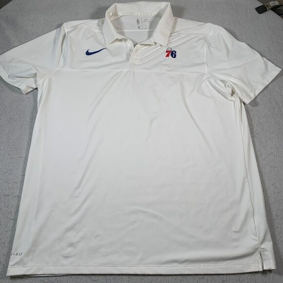 Nike Philadelphia 76ers Polo Mens XL‎ White NBA Basketball - Picture 1 of 12
